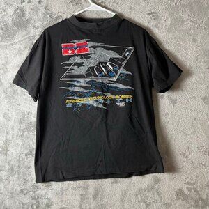 Vintage 1988 B2 Stealth Bomber T Shirt Single Stitch Black Plane Large Aviation